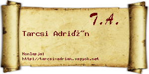 Tarcsi Adrián névjegykártya